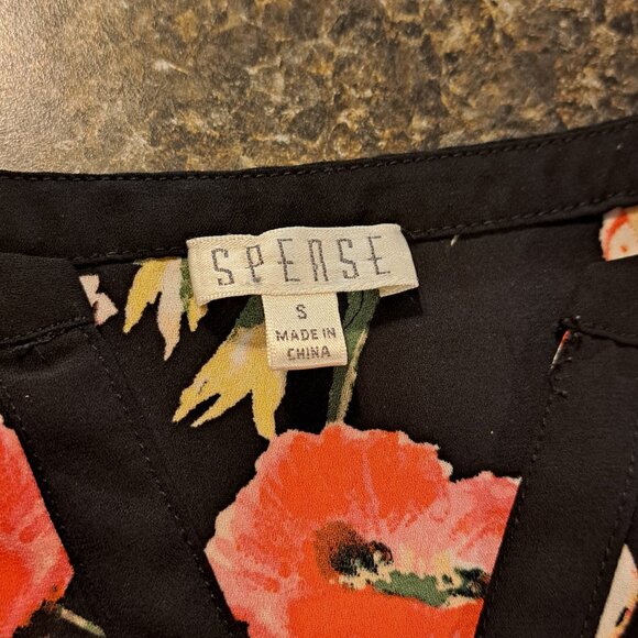 Spense Sheer Black Flowered Sleeveless Top - Picture 8 of 9